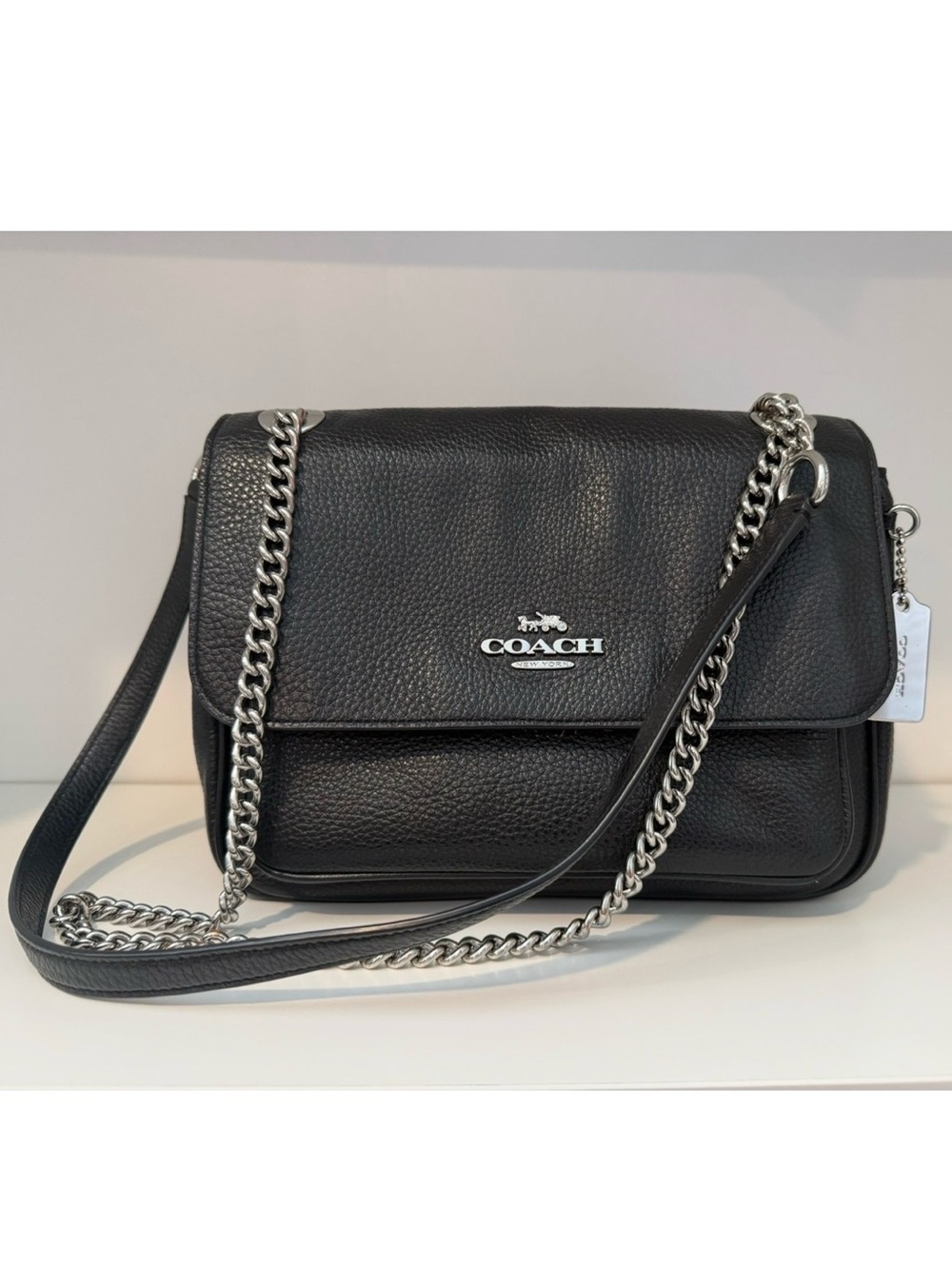 Coach Klare 25 black pebbled leather with silver hardware CC353